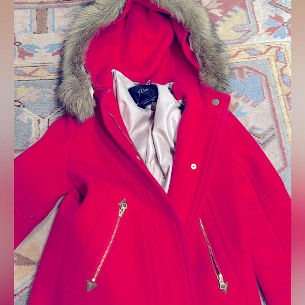 JCrew size 0 hot pink wool coat